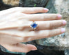 SJ1318 - Blue Sapphire with Diamond Ring Set in 18 Karat Gold Settings