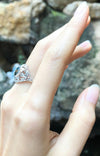 SJ1186 - Green Sapphire with Diamond Ring Set in 18 Karat White Gold Settings
