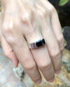 SJ1933 - Black Sapphire Ring Set in 18 Karat White Gold Settings