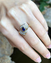 SJ1915 - Blue Sapphire with Diamond Ring Set in 18 Karat Gold Settings