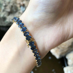 SJ6034 - Blue Sapphire Bracelet Set in 14 Karat Gold Settings