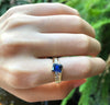 SJ6066 - Blue Sapphire with Diamond Ring Set in 18 Karat Gold Settings