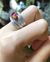 SJ1439 - Ruby with Diamond Ring Set in 18 Karat White Gold Settings