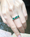 JR0643S - Emerald & Diamond Ring Set in 18 Karat White Gold Setting