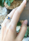 SJ3097 - Opal with Blue Sapphire Ring set in Silver Settings
