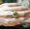SJ6178 - Peridot with Yellow Diamond Ring Set in 18 Karat Gold Settings