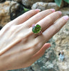 SJ3105 - Peridot, Pink Sapphire with Diamond Ring Set in 18 Karat Gold Settings