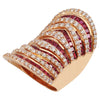 SJ2465 - 18 Karat Pink Gold Ruby 6.70 Carat with Diamond 3.07 Carat Ring