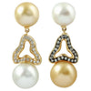 JE0487R - South Sea Pearl & Diamond Earrings Set in 18 Karat Gold Setting