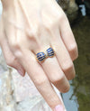 SJ1309 - Blue Sapphire with Diamond Ring Set in 18 Karat Gold Settings