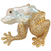 SJ3004 - Fresh Water Pearl with Brown Diamond Frog Brooch Set in 18 Karat Gold Settings