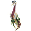 SJ2326 - Tsavorites, Ruby, Blue Sapphire with Diamond Bird Brooch in 18 Karat Gold