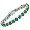 SJ2360 - Emerald with Diamond Bracelet Set in 18 Karat White Gold Settings