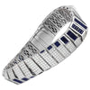 SJ2291 - Blue Sapphire with Diamond Bracelet Set in 14 Karat White Gold Settings