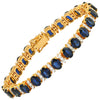 SJ6048 - Blue Sapphire with Diamond Bracelet Set in 18 Karat Gold Settings