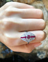 SJ1788 - Ruby with Diamond Ring Set in 18 Karat White Gold Setting