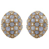 JE0932R - Star Sapphire & Diamond Earrings Set in 18 Karat Yellow Gold