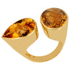 SJ3007 - Citrine Cocktail Ring Set in 14 Karat Yellow Gold Settings
