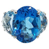 SJ3103 - Blue Topaz Ring Set in 18 Karat White Gold Settings