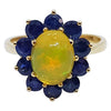 SJ3123 - Opal with Blue Sapphire Ring Set in 18 Karat Gold Settings