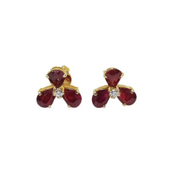 JE0465R - Ruby & Diamond Earrings Set in 18 Karat Rose Gold Setting