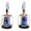 JE0036U - Blue Sapphire Earrings Set in 18 Karat White Gold Setting