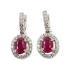SJ3110 - Ruby with Diamond Earrings Set in 18 Karat White Gold Settings