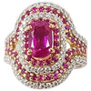 JR0075T - Pink Sapphire & Diamond Ring Set in 18 Karat White & Rose Gold Setting