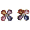 SJ3004 - Rainbow Color Sapphire with Diamond Earrings Set in 18 Karat Rose Gold