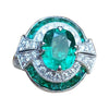 SJ2346 - Emerald with Diamond Ring Set in 18 Karat White Gold Settings