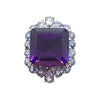 SJ2607 - Amethyst with Blue Sapphire Ring Set in 18 Karat White Gold Settings