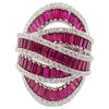 SJ6199 - Ruby with Diamond Ring Set in 18 Karat White Gold Settings