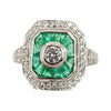 SJ2587 - Emerald with Diamond Ring Set in 18 Karat White Gold Settings