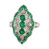 SJ6300 - Emerald with Diamond Ring Set in 18 Karat White Gold Settings
