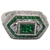 SJ3111 - Emerald with Diamond Ring Set in 18 Karat White Gold Settings