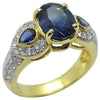 SJ2626 - Blue Sapphire with Diamond Ring Set in 18 Karat Gold Settings