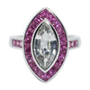 SJ2627 - White Sapphire with Pink Sapphire Ring Set in 18 Karat White Gold Settings