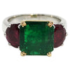 SJ6256 - Emerald with Ruby Ring Set in Platinum 950 Settings