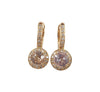 SJ2605 - Pink Sapphire with Brown Diamond Earrings Set in 18 Karat Rose Gold Settings