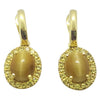 JE0020R - Tiger's Eye & Yellow Sapphire Earrings Set in 18 Karat Gold Setting