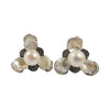 JE0085Q - Fresh Water Pearl & Brown Diamond Earring Set in 18 Karat White Gold Setting