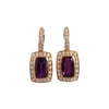 SJ2646 - Alamandite Garnet with Diamond Earrings Set in 18 Karat Rose Gold Settings