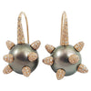 JE0368S - Tahitian South Sea Pearl & Diamond Earrings Set in 18 Karat Rose Gold Setting