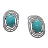 SJ1886 - Turquoise with Diamond Earring Set in 18 Karat White Gold Settings