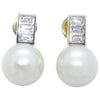 JE12340Z - Fresh Water Pearl & White Sapphire Earring Set in 18 Karat Gold Setting