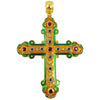SJ2028 - Blue Sapphire with Ruby Double Sided Cross Pendant Set in 18 Karat Gold Settings