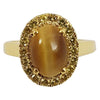 SJ2612 - Tiger's Eye with Yellow Sapphire Ring Set in 18 Karat Gold Settings