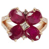 SJ2594 - Ruby with Diamond Ring Set in 18 Karat Rose Gold Settings