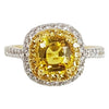 SJ2566 - Yellow Sapphire with Diamond Ring Set in 18 Karat White Gold Settings