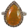 JR0826T - Opal & Brown Diamond Ring Set in 18 Karat White Gold Setting